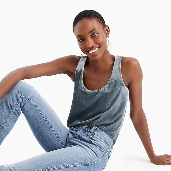 J. Crew Tops - J. Crew Blue Velvet Tank 10